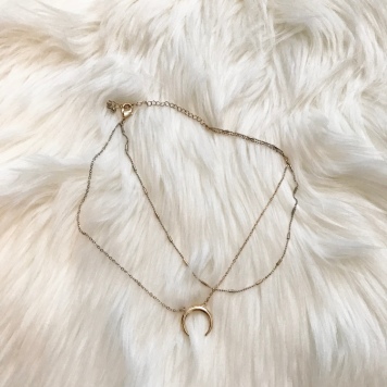 Gold Crescent Choker Necklace from Forever 21